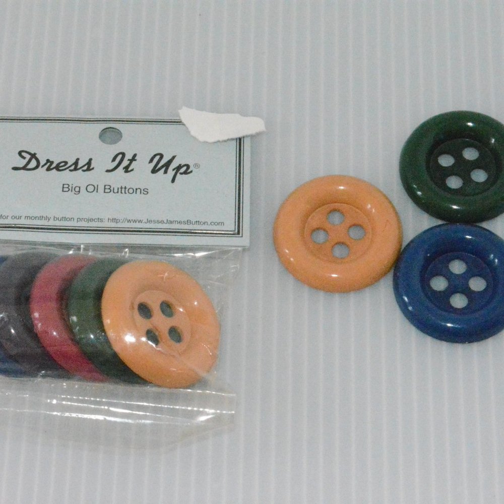 Dress It Up Big Ol Buttons Lot Multi Purpose Arts & Crafts Embellishments Colors